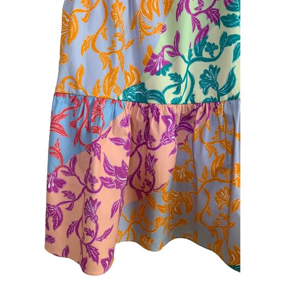 Derek Lam 10 Crosby Colette A-Line Dress Wmns 4 Multicolor Sleeveless V-Neck NWT - Picture 6 of 11